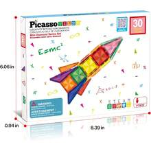 PicassoTiles - Magnetic Block Set, Diamond Series, Magnetic Building Blocks, STEM Learning, For Children Ages 3 And Up, PTM100 - 30 Units - View 9