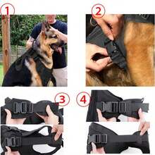 2 piezas Conjunto de arnés y correa táctica para perro, arnés para perro de alta resistencia con asa, ajustable/chaleco táctico para perro, adecuado para perros medianos/grandes para caminar, senderismo, caza, arnés táctico ajustable de nailon para perro, correa en stock - Multicolor - Ver 3