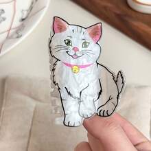 1个可爱亚克力猫耳发夹，萌趣卡通发饰，适合日常佩戴，猫奴必备，超萌动物爪发夹，夏季沙滩发夹，度假发饰 - 彩色 - 查看 4