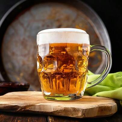 Bộ 3 cốc bia acrylic có tay cầm – Ly bia dung tích lớn không vỡ, hoàn hảo cho các đêm xem World Cup, quán rượu và quầy bar tại nhà, cốc uống bia, ale và bia thủ công chống vỡ.