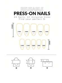 Press One Acrylic Nails INS Style Light Blue Polka Dot Oval Press-On Nails, Black Dot Graffiti Fake Nail Set, Fresh And Gentle Commuter Nails - Multicolor - View 5