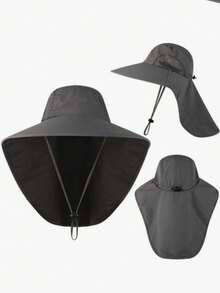 1 chiếc mũ rộng vành mùa hè, mũ chống nắng ngoài trời unisex thích hợp cho đi bộ đường dài, câu cá, đạp xe, thoáng khí, chống tia UV, vật dụng cần thiết khi đi du lịch và cắm trại, món quà tuyệt vời. - A - Xem 11