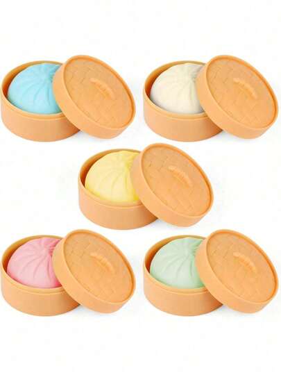 1/3/5pcs Cute Dumpling Shaped Soft Stress Relief Toys - Sensory Toys Suitable As Classroom Rewards And Gift Bag Fillers