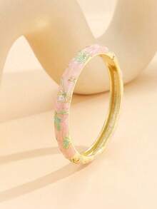 1pc Cloisonne Enamel Droplets Gold Plated Women's Bracelet - Hồng - Xem 6