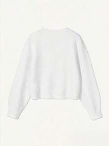 FOR BEAUTY Women's Casual Crew Neck Long Sleeve Fitted Cardigan Sweater, Versatile For Daily Wear, Autumn/Winter - trắng - Xem 8