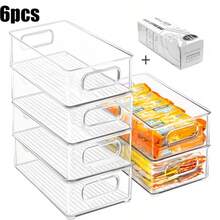 GHQ 6-Piece Plastic Fruit Storage Set, Stackable, Food Storage Box, Cabinet, Refrigerator, Utility Room Classification Storage Box - Default - View 7