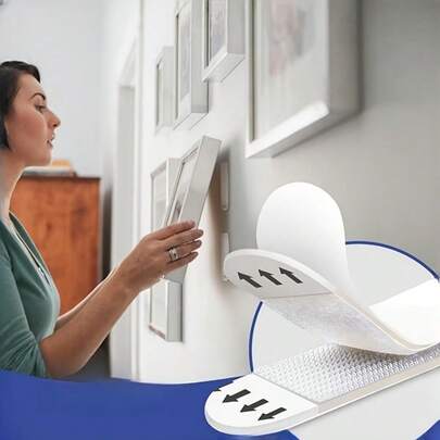 24 Pieces (12 Sets) Of Heavy-Duty Invisible Wall Hanging Strips, Suitable For Home Decoration. They Come With Removable Wall Hooks That Don't Require Nails, And Adhesive Hooks That Don't Require Tools For Attaching Picture Frames. No Nails Are Needed To Hang Paintings, Shelves, Mirrors, Tiles Or Walls.