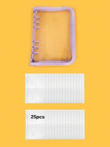 1 cuốn sổ tay bìa khóa kéo A5, bìa lấp lấp lánh, album PVC trong suốt, 25 trang giấy thay thế tự làm, đồ dùng học tập, có thể đựng thẻ và trang sức. - nhiều màu - Xem 9