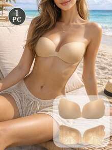 1件隐形聚拢粘性文胸 – 无肩带无背带文胸，透气隐形，适合连衣裙、婚纱和夏季服装。 - 彩色 - 查看 17