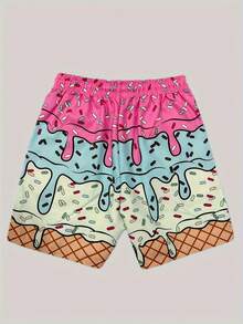 Quần short đi biển nam mùa hè in họa tiết graffiti đường phố. - Nhiều màu - Xem 2