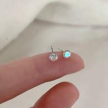 Đôi bông tai lấp lánh nhiều màu sắc được làm từ bạc sterling 925 dành cho nữ, thích hợp để đeo hàng ngày và làm quà tặng. - bông tai zircon óng ánh - Xem 9