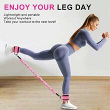 1件/3件套脚踝阻力带，健身脚踝绑带，腿部和臀部训练阻力带，带运动带的脚踝绑带，健身配件 - 粉色 - 查看 7