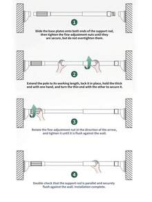 1pc Stainless Steel Retractable Clothes Drying Rack, Thickened Indoor Home Use Without Drilling - View 6