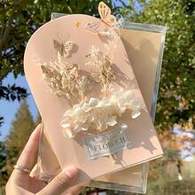 Hộp 4 chiếc thiệp chúc mừng 3D nổi bật với hình bướm đang bay, phong cách tươi mới, làm thủ công bằng giấy đồng, thích hợp cho sinh nhật, lời chúc ngày lễ, thiệp nhắn gửi học sinh. - Đóng hộp - Thiệp gấp đôi - Hình bóng nhảy múa - Xem 5
