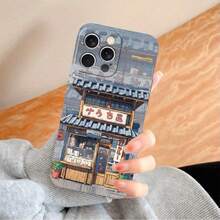Funda para Teléfono - Una funda única con una ilustración de una tienda callejera tradicional japonesa, diseñada para dispositivos Apple  11/12/13/14/15/16E/17 Pro Max/Plus/Air. Esta funda protectora de estilo artístico retro viene con un estampado plateado. - Colores mixtos - Ver 6