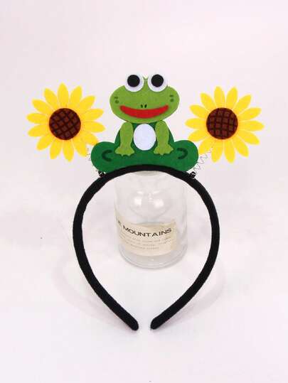1 chiếc phụ kiện tóc hình ếch dễ thương làm từ vải không dệt Daisy, thích hợp cho cosplay, hóa trang, công viên giải trí, ngày lễ và các hoạt động ngoài trời, phù hợp cho mọi mùa.