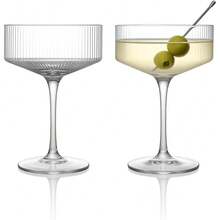 12/6/4/3/2/1 件装亚克力马提尼酒杯，10 盎司防碎塑料香槟塔，不易碎罗纹浅口酒杯，高脚鸡尾酒杯套装，曼哈顿高脚杯，适用于婚礼、生日派对和酒吧 - 查看 4