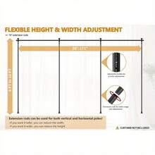 Adjustable Tension Rod For Bedroom - 28-171in Wide Room Divider Curtain Rod | Heavy Duty Floor To Ceiling Separation Partitions For Temporary Privacy | No Drilling Required - Ideal For Home Decor & Kitchen (Curtains Not Included) - trắng - Xem 9