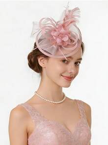 Mũ đội đầu bằng vải organza dành cho nữ, thích hợp cho nhà thờ, tiệc cưới, tiệc trà, mùa hè. - A - Xem 7