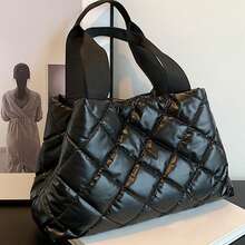 Bag Lady 高品质手提包，休闲大容量绗缝外套，单肩通勤托特包 - 彩色 - 查看 6