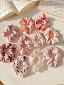 10/8 piezas Scrunchies de unicolor Lazos de pelo elásticos para mujeres Sujetadores de cola de caballo casual Accesorios para el cabello 2026 Regalos calientes del Día de San Patricio, Día de la Madre, Pascua, Graduación, Cumpleaños para niñas y damas Decoración del cabello diaria, de verano, festiva, de viaje Bandas elásticas para el cabello, Cuerda elástica para el cabello, Elásticos para el cabello, Festival - Multicolor - Ver 8