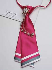 1 chiếc cà vạt hoa ngọc trai không cần thắt, cà vạt hai lớp kẻ sọc đã thắt sẵn, phù hợp với trang phục thường ngày, dạo phố và dự tiệc. - Nhiều màu - Xem 10