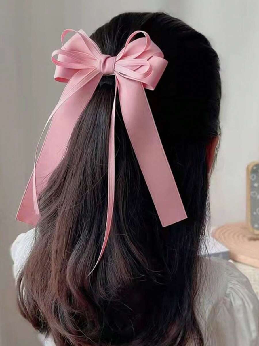 1 chiếc kẹp tóc nơ ruy băng dễ thương cho bé gái, thích hợp để sử dụng hàng ngày. - Nhiều màu - Xem 1