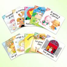 TEENYBABY Juego de cuentos de hadas interactivos en español para niños 10 en 1. Las ilustraciones vívidas ayudan a ampliar el vocabulario y estimular la imaginación. Materiales de aprendizaje. Cada set incluye dos artículos: un libro de cuentos en español y un cuaderno de trabajo de vocabulario en español. Regalo de aprendizaje, excelente para regalar. Regalo para Pascua, Día de la Madre. - 976-503C - Ver 3