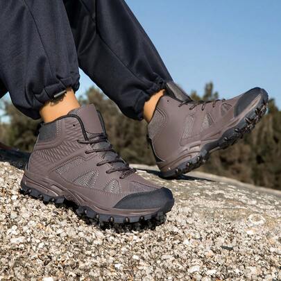 Women's Spring/Summer Breathable Mesh Casual Sneakers, Lightweight And Comfortable For Outdoor Adventure, Climbing, Hiking, Thick Sole, Anti-Slip, Minimalist High-Top Hiking Boots