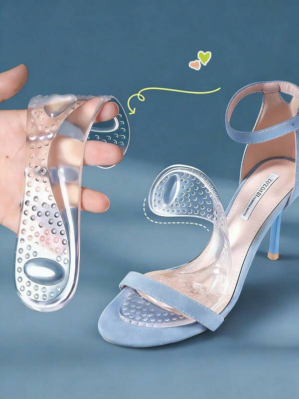 Women's Silicone High Heel Insoles, Anti-Slip, Suitable For Women's High Heels And Men's Sports Shoes, Applicable For Summer, Back To School, Boots And Other Occasions, Suitable For Outdoor, Sports, Travel, Home, Office, School