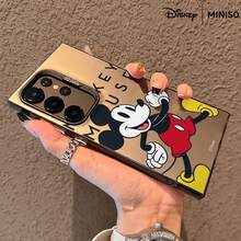 MINISO Disney Mickey Mouse "MICKEY MOUSE" Mirror Phone Case, Walking Pose Cover For Samsung S26 Ultra/S26 Edge/S26 Plus/S26/S25 Ultra/S25 Plus/S25/S25FE/S25Edge/S24Ultra/S24Plus/S24/S24FE/S23FE/S23Ultra/S23Plus/S23/S22Ultra/S22Plus/S22/A15/A16/A17/A35/A36//A54/A55/A56/ Stocking Stuffers The Girlfriend - Black - View 2