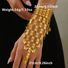 1 pieza Brazalete vintage con borlas de estilo de Oriente Medio, accesorio de danza exótica, artículo de moda para eventos y fiestas, verano, playa, boda - Dorado - Ver 2