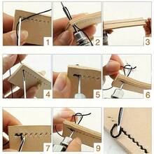 Mixed Color Handheld DIY Leather Sewing Machine With Wax Thread & Canvas Cone, Ideal For Sewing Enthusiasts & Craft Lovers - Wood - View 7