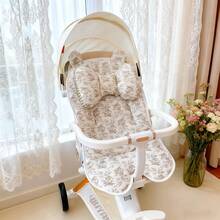 Blumen Baby Kinderwagen Kissen, Säuglings Autositz Einsatz - Umkehrbarer, universeller, atmungsaktiver und weicher Neugeborenen Sitzeinlage für Kinderwagen, Kinderwagen Sitzkissen Einlage für Neugeborene - Verschiedenfarbig - Übersicht 7