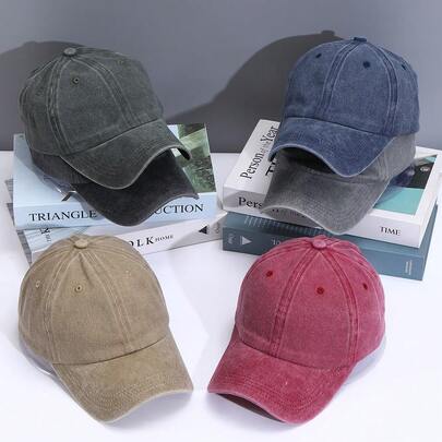 Mũ lưỡi trai thời trang thường ngày dành cho nam và nữ, thoáng khí, có thể điều chỉnh kích cỡ, màu trơn, kiểu dáng cổ điển, phù hợp để đội hàng ngày.