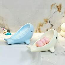 Bộ 3 khay đựng xà phòng hình cá voi sáng tạo, khay đựng xà phòng bằng gốm sứ cho phòng tắm, khay đựng xà phòng treo tường. - Nhiều màu - Xem 3