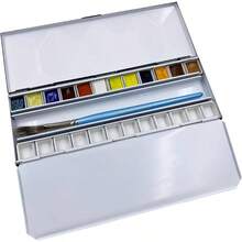 Art Tool & Sketch Boxes - Blue,White + Heavy Enamel-24 Half Pans - View 5