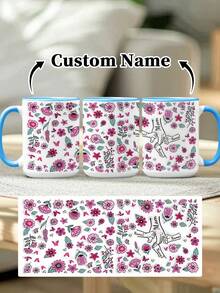 1pc 11oz/15oz Custom Mother's Day Name Mug, Personalized Coffee Cup With Printed Name. The Wrap-Around Pattern On The Mug Can Be Customized With Up To 8 Children Holding Their Mother's Hand. This Mother-Themed Mug With Floral Elements Is An Ideal Gift For Mom And A Unique, Thoughtful Present - 款式3 - 查看 91