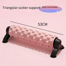 Rodillo de yoga con ventosa y soporte, rodillo de espuma para relajación muscular, rodillo de espuma para terapia de masaje profesional - Rosa - Ver 2