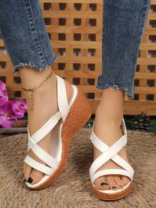2026 New Women's Platform Slide Sandals, Plus Size, Fashionable, Suitable For All Occasions, Global - Beige - View 4