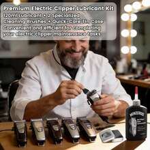 Premium Clipper Lubricating Oil 4.05oz/120ml For Clippers Blade Corrosion & Trimmers, Groomers, Hair Clipper Oil With 2 X Clean Brushes And 1 X Quick Lubrication Box For Barber & Home Use And Gift - BỘ ĐEN - Xem 2