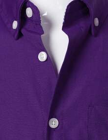Oxford School Shirt For Boys - Short Sleeve Button Down With Pocket, Classic Fit For Uniform & Formal Wear - Dark Purple - View 3