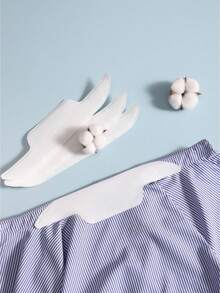 10-Pack White Breathable Sweat-Absorbing Neck Pads, Neck Sweat-Absorbing Patches, All-Season Neck Patches, Washable Sweat-Absorbing Patches, Clothing Sweat-Absorbing Pads, Sweat-Absorbing And Deodorizing Patches, Antiperspirant And Sweat-Proof Patches, Sweat-Proof Invisible Breathable And Sweat-Absorbing Patches, Portable, Travel Accessory, Daily Necessity, Travel Essential. - White - View 8