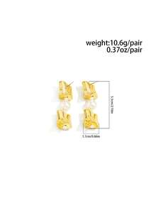 Bộ 2 đôi bông tai đính hạt CCB hình học bất đối xứng phong cách Bohemian Retro dành cho nữ, sang trọng, thanh lịch, thích hợp cho tiệc tùng, thường ngày, đi nghỉ mát, đám cưới, lễ hội, sinh nhật. Món quà trang sức đa năng dành cho phái nữ. - bông tai - Xem 3