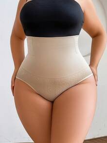 1 pezzo Mutandine modellanti vita alta taglie forti con effetto sollevamento glutei, forte controllo addominale & sollevamento glutei, modellazione corporea 3D; fascia vita senza cuciture, design glutei a pesca, adatto per fitness modellante, recupero post-parto & uso quotidiano - Albicocca - Visualizzare 5