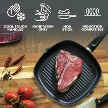 OneBag Non Stick Cast Iron Griddle Frying Pan Grill Non-Stick Skillet Cooking Fry Square Steak - View 4