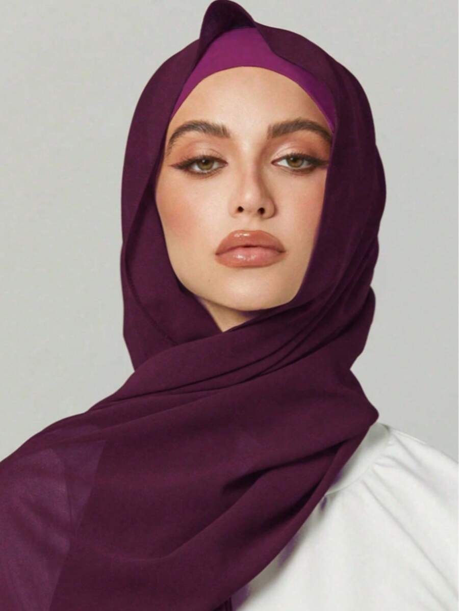Bộ 2 món khăn trùm đầu và mũ cho nữ, phụ kiện hijab Hồi giáo, mũ co giãn và khăn voan, trang phục thường ngày.
