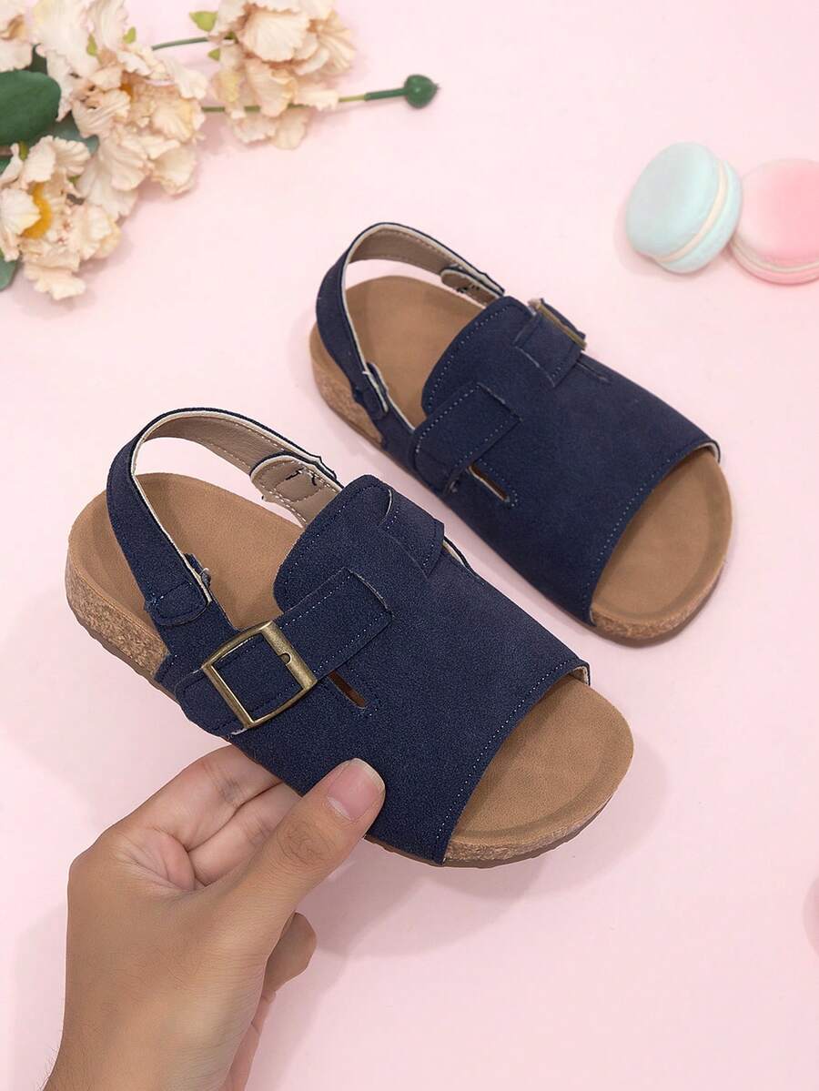 Dép xăng đan đế bằng cho bé gái, giày đi biển thường ngày cho trẻ em, mùa hè. - Màu xanh lam - Xem 1