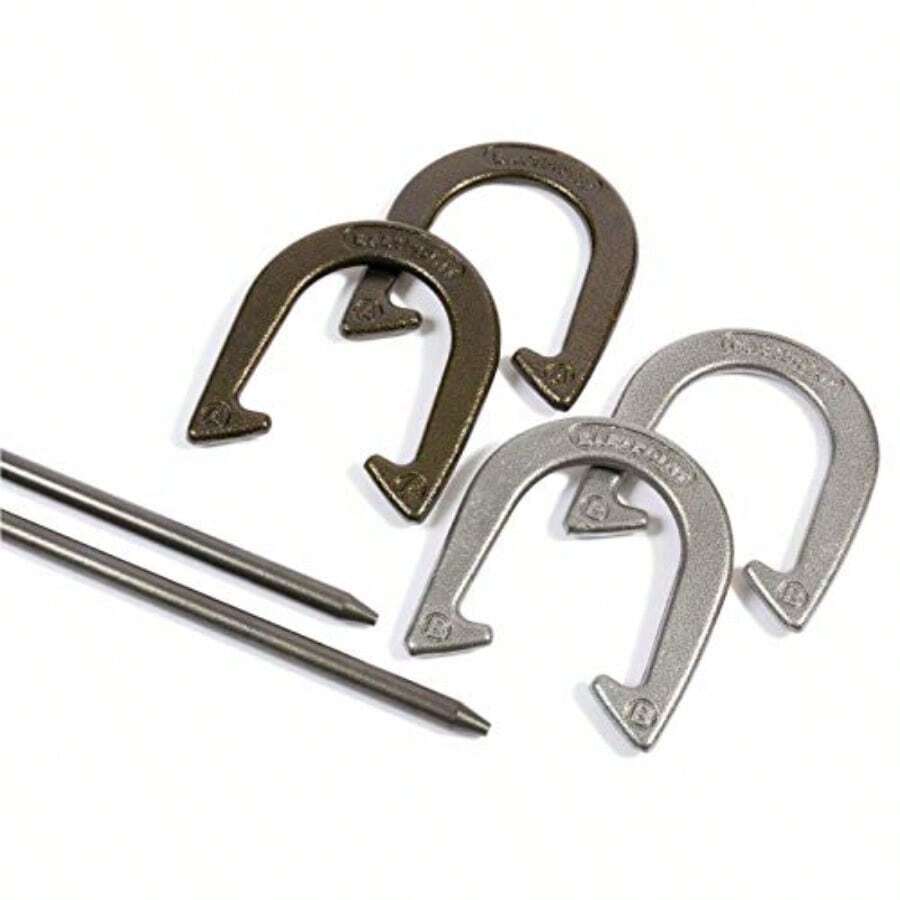 EastPoint Official Weight Horseshoe Set - 4 Horseshoes 2 Stakes - Durable Cast Iron And Steel For Yard Games For Adults - Portable Case For Outdoor Games For Adults And Beach Activity - As Pic - View 1