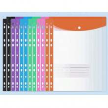 12pcs A4 Size High Capacity Loose Leaf Binder Folders, With 11-Hole Rings, Made Of Modern PP Material, Expandable Snap Button And Label Pockets, Suitable For School, Home, Office, Attendance, Travel - Portable Design, Back To School, Study Supplies - Multicolor - View 11